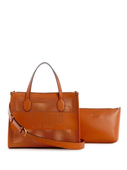 Guess Cognac KATEY PERF Small Tote