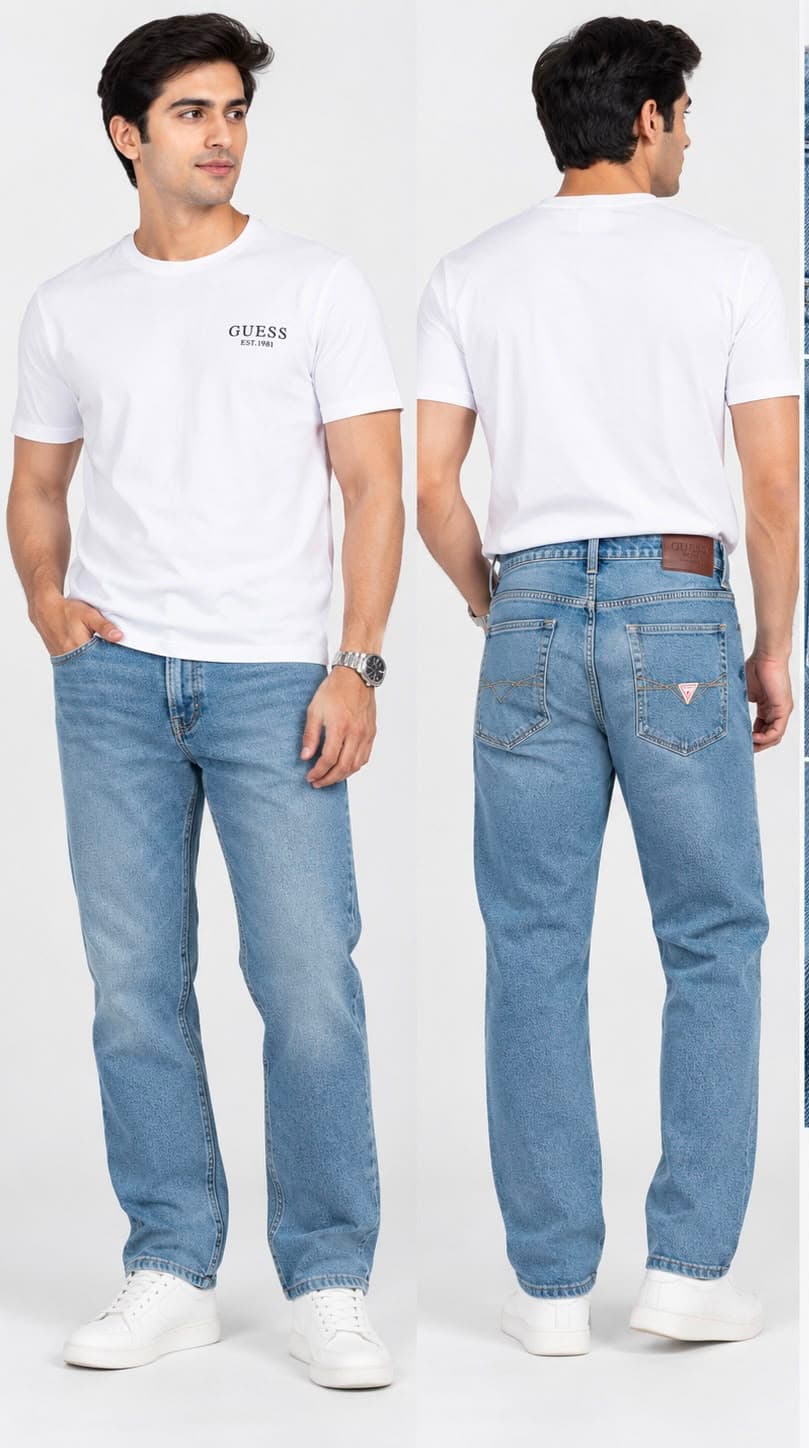 Guess blue straight fit jeans