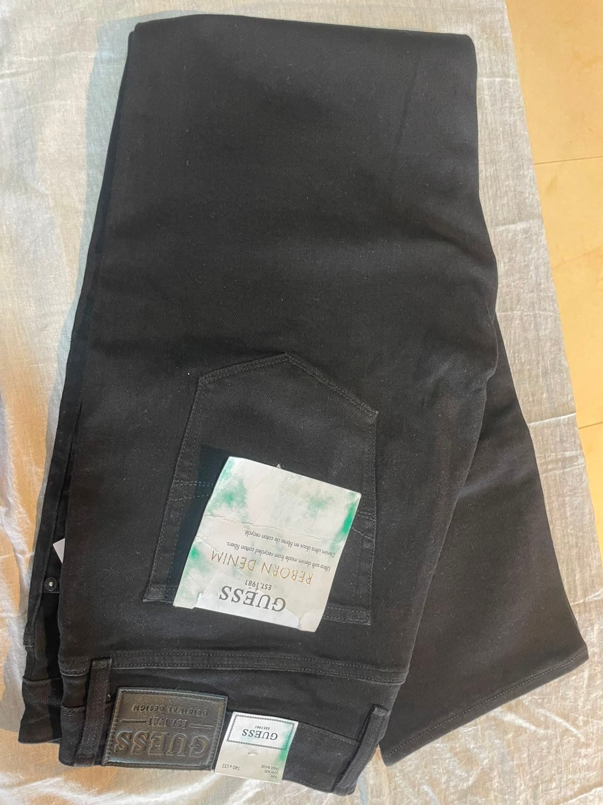 Guess black straight fit jeans